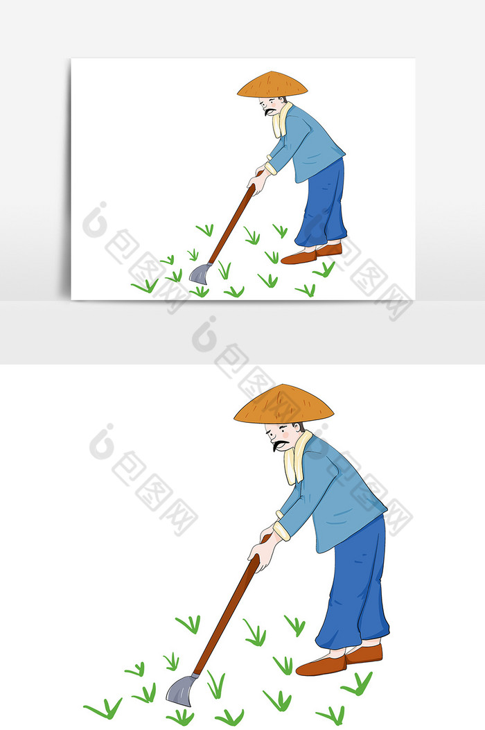 五一劳动节锄地的老人