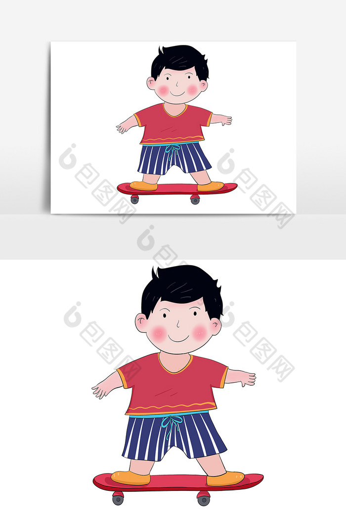 游乐园玩滑板的小男孩图片图片