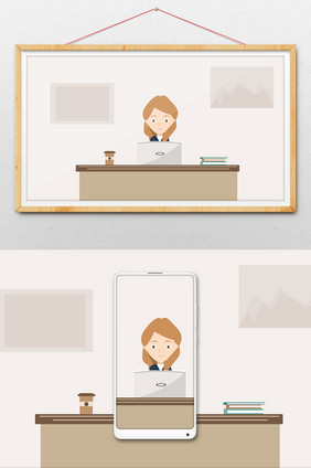 白领卡通人物扁平化动图