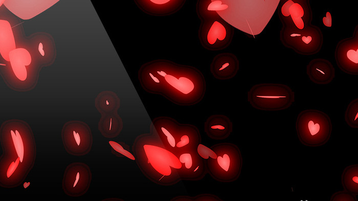 6款粒子红色爱心花瓣带通道特效元素素材