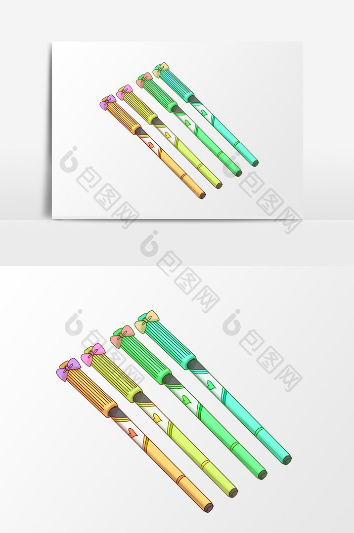 手绘卡通小清新彩色笔儿童教育小元素