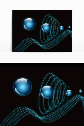商务智能科技感光线光圈能量球矢量元素
