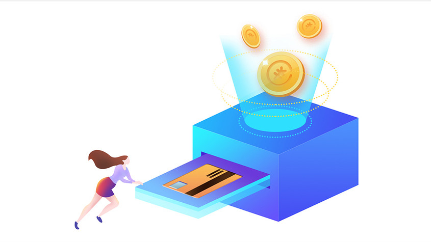 金融刷卡推钱入保险箱弹出金币gif动图下载-包图网