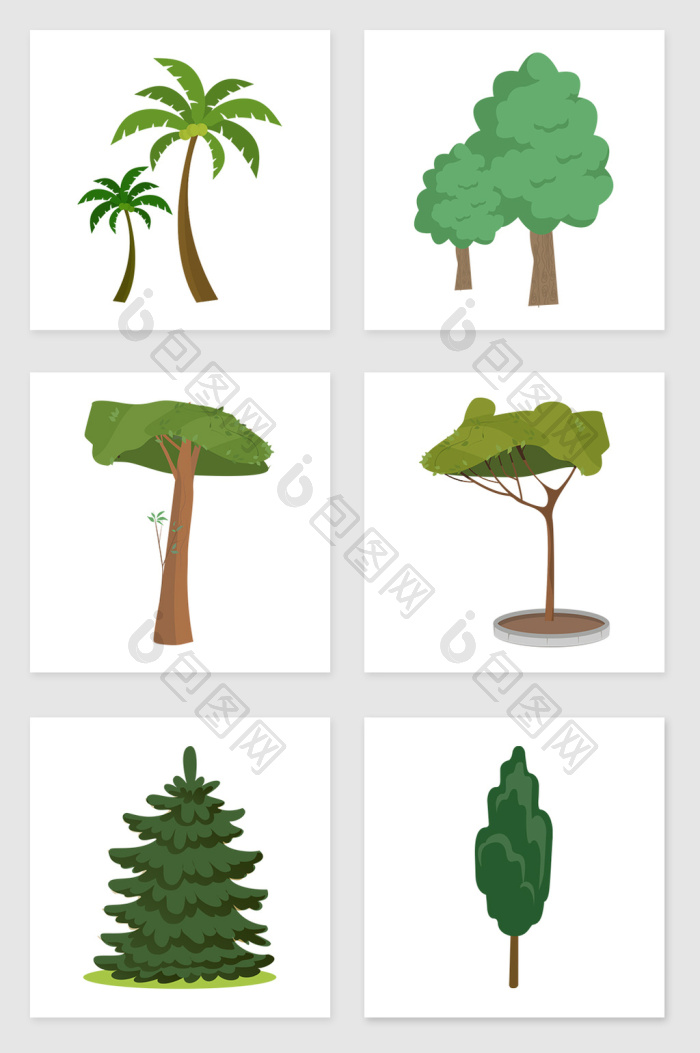 各种树套图插画图片-包图网