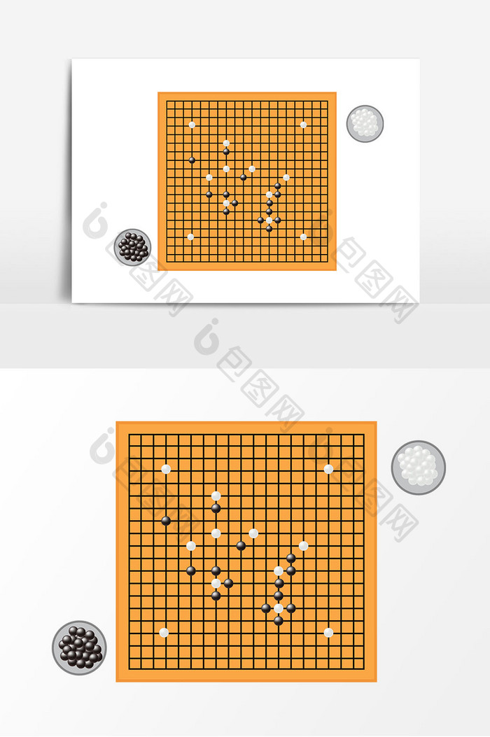 手绘五子棋元素素材