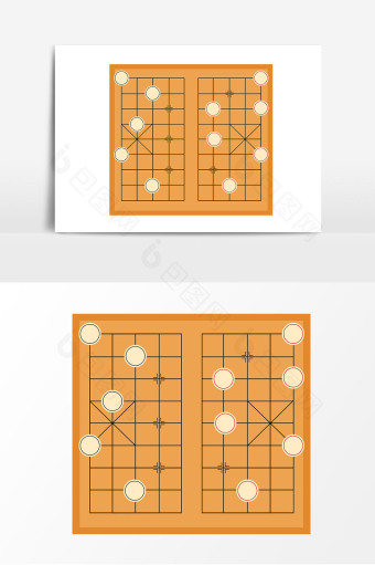 手绘象棋棋盘元素图片