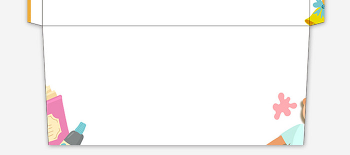 可爱手绘毕业季背景信封信纸word模板