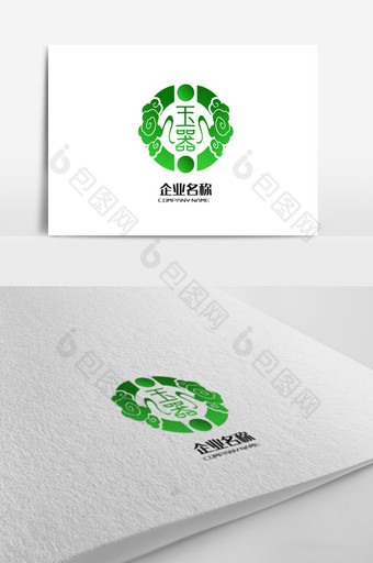 高端大气玉器翡翠标志logo设计图片