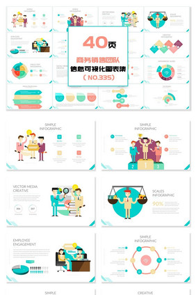 40页销售商务团队信息可视化PPT图表