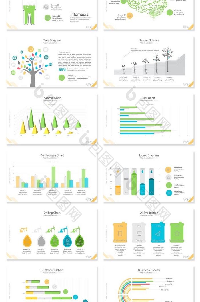40页多彩创意信息可视化PPT图表