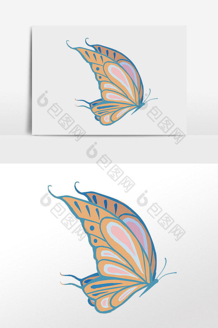 飞舞的蝴蝶卡通插画图片