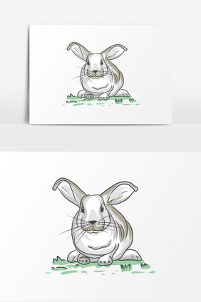 动物兔子卡通创意元素
