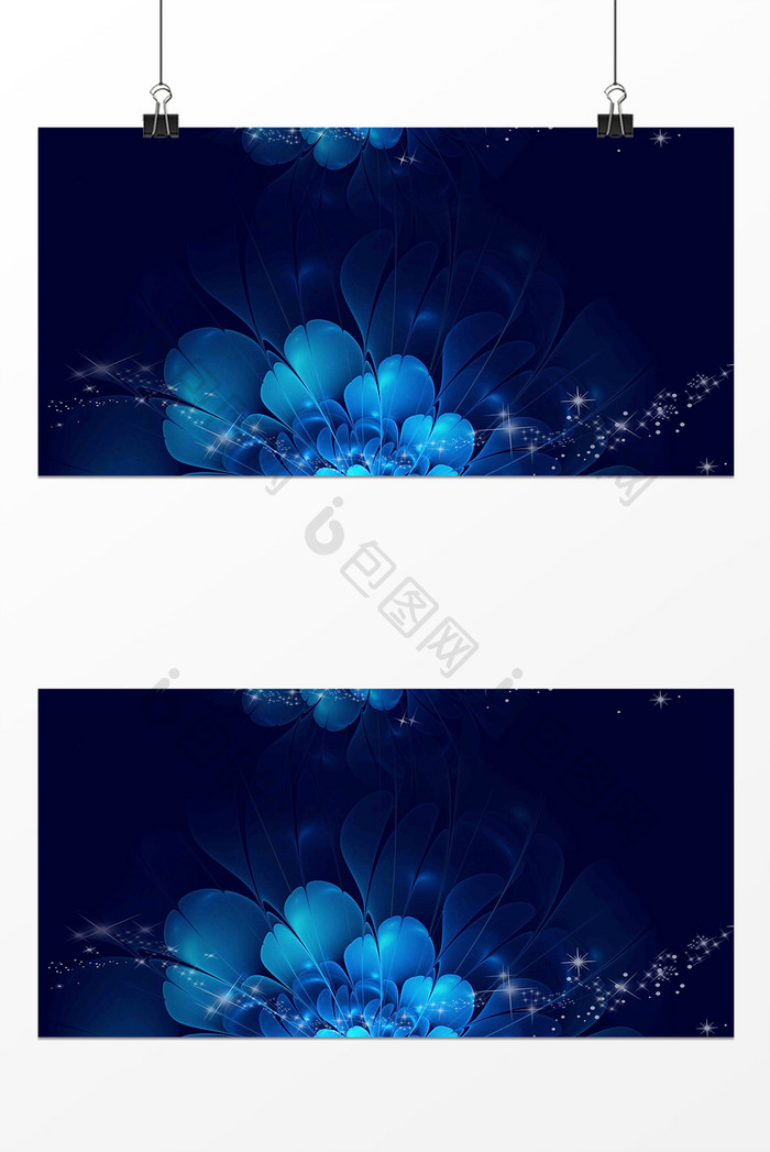 花朵蓝色商务背景