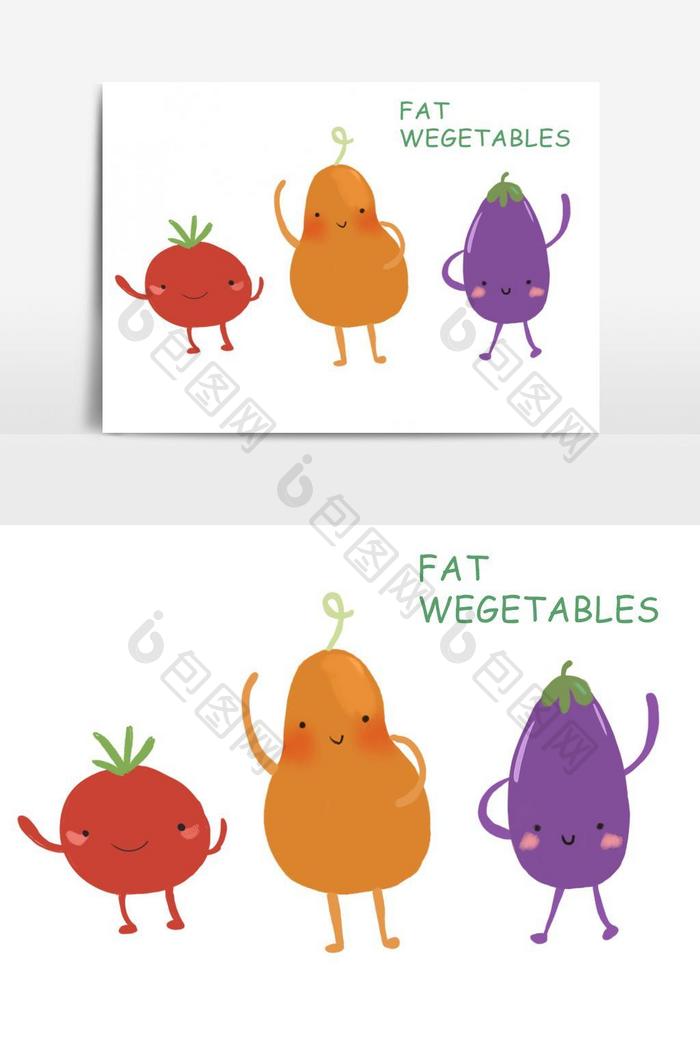 卡通色彩斑斓的蔬菜反派
