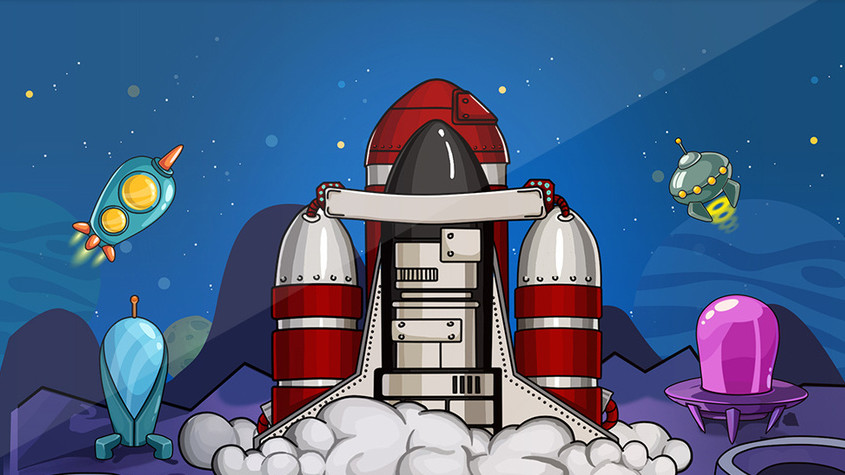 太空宇宙飞船火箭星球gif插画图片