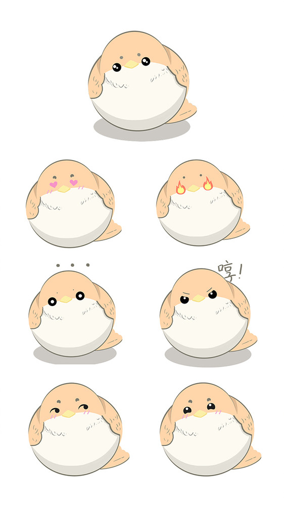 卡通动物小麻雀动态表情包gif