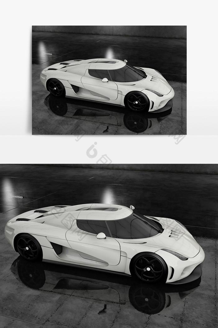 C4D模型白色轿跑默认渲染器图片图片