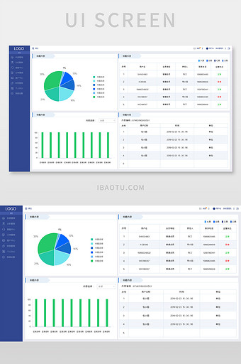 数据可视化系统后台UI界面图片