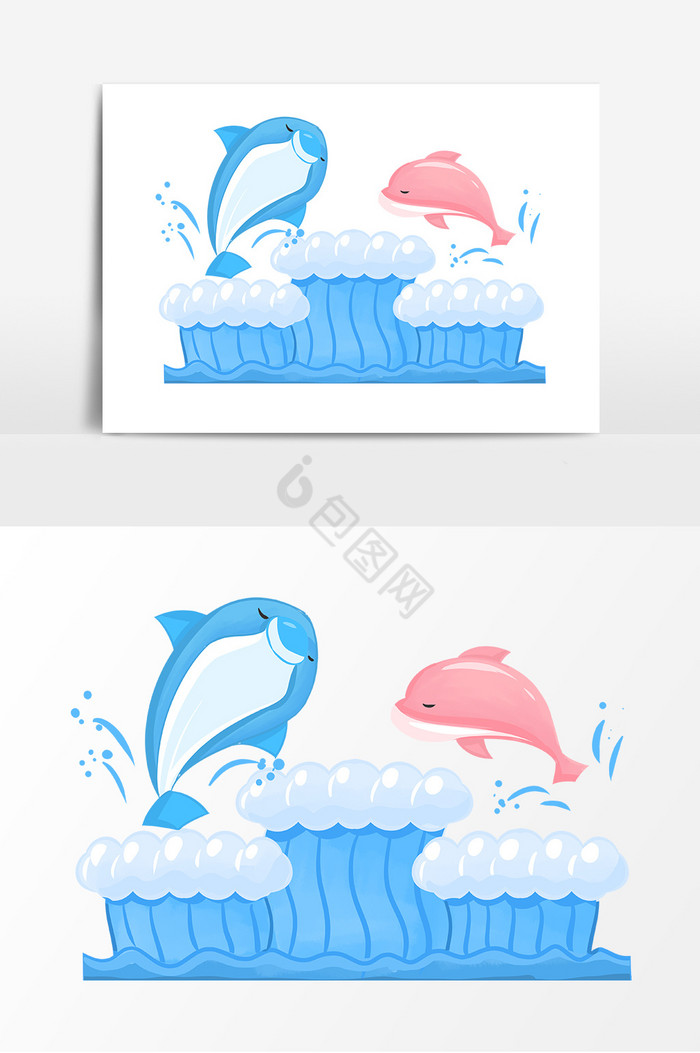 动物波浪海豚形象图片