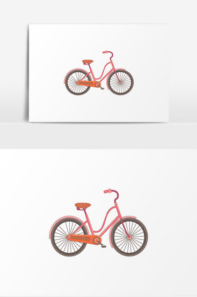 卡通自行车创意元素
