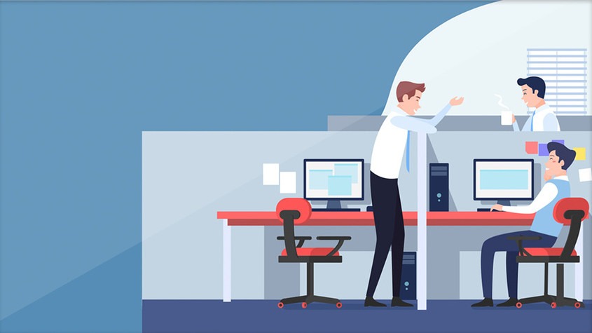 办公室交谈扁平化动图