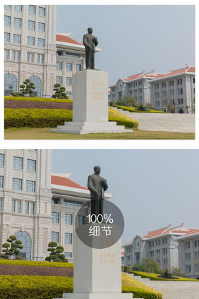 厦门大学陈嘉庚雕像摄影图片