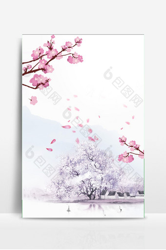 和风清新文艺春天樱花季日本旅行背景图片