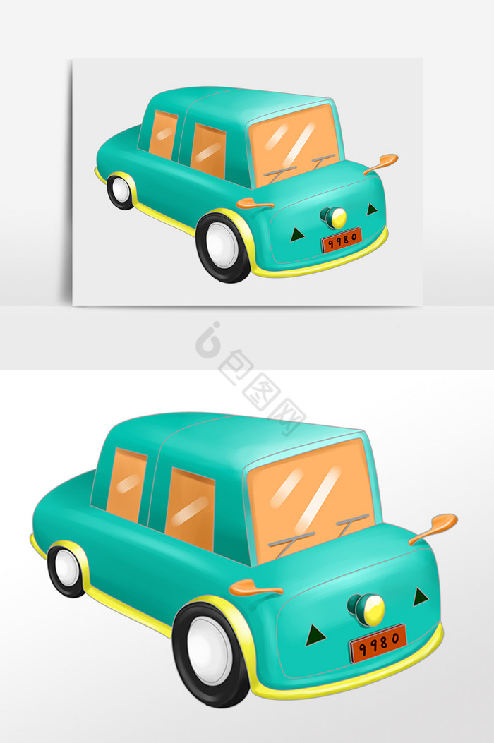 交通工具玩具汽车插画图片