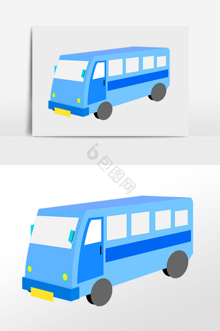 交通工具公交车插画图片