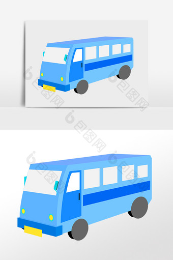 手绘卡通交通工具公交车插画图片