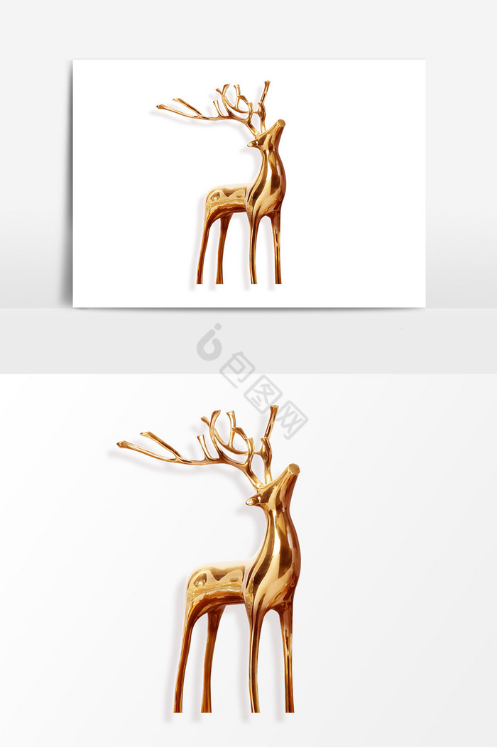 金色小鹿装饰图片