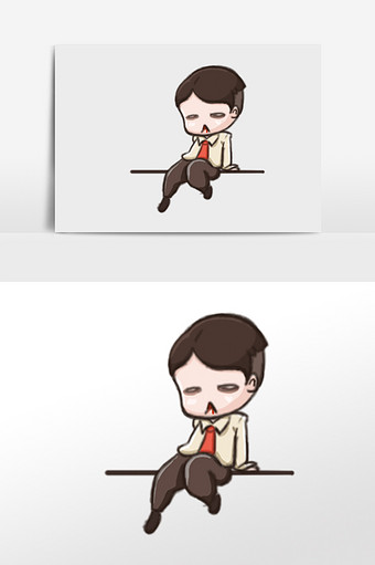 二次元表情包卡通漫画累倒的小编图片下载