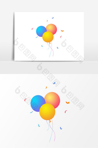 彩色渐变节日电商气球元素图片