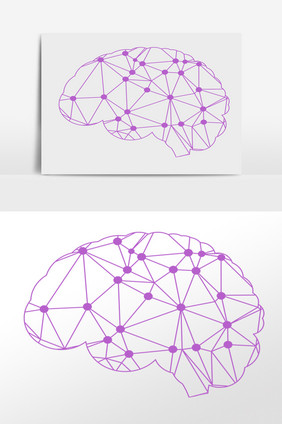 手绘智能大脑科技链接插画