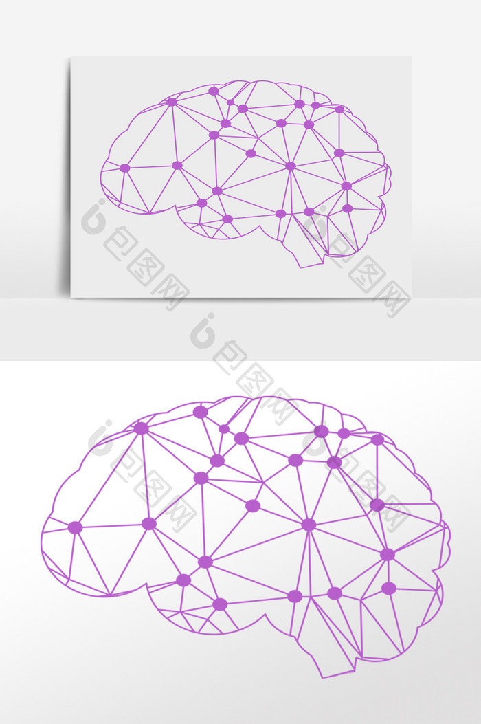 手绘智能大脑科技链接插画