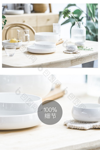 日式清新家居空间餐厅餐桌餐具摄影图片33图片