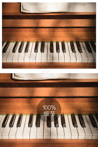 原木复古钢琴摄影图片