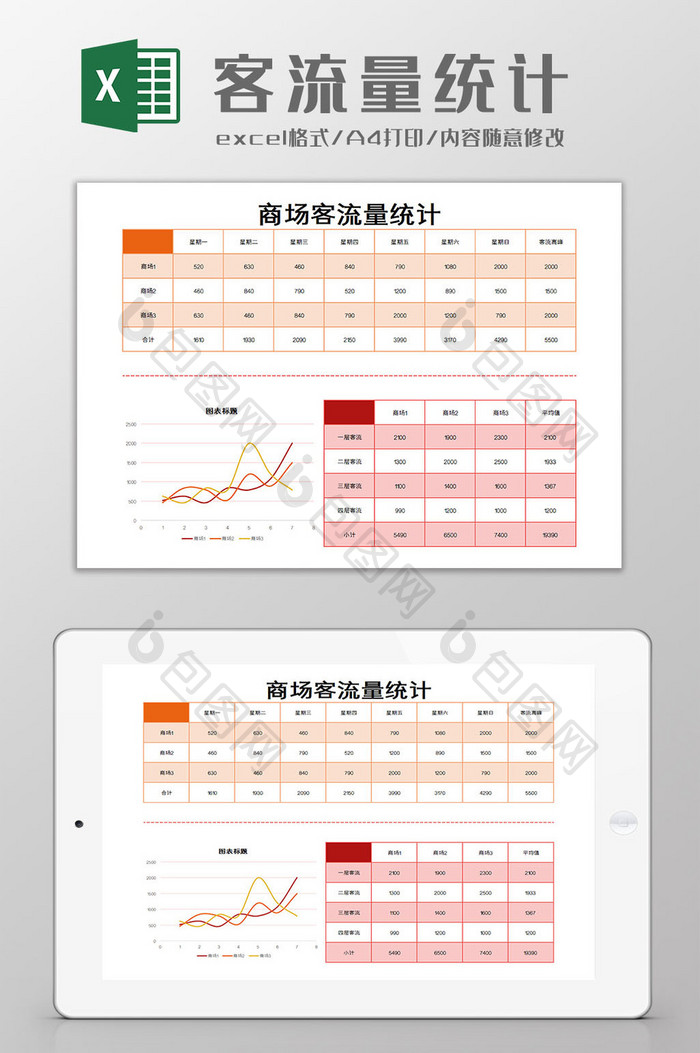 客流量统计excel模板