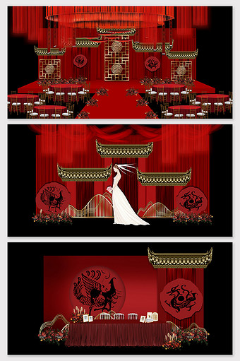 唯美新中式汉朝婚礼效果图图片