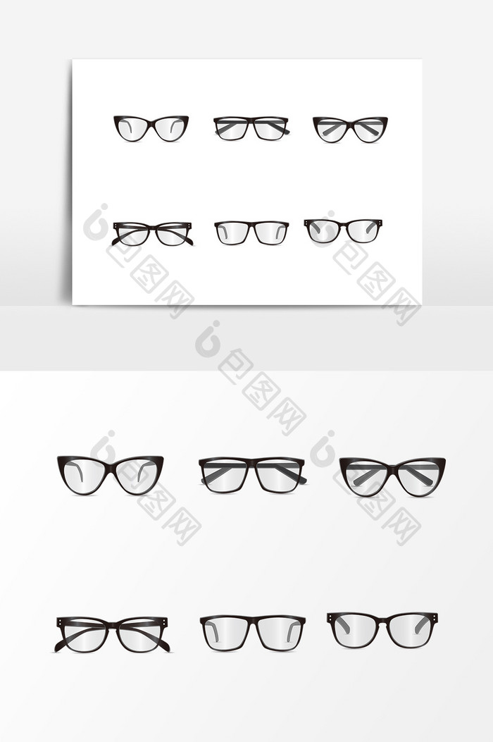 手绘眼镜设计元素