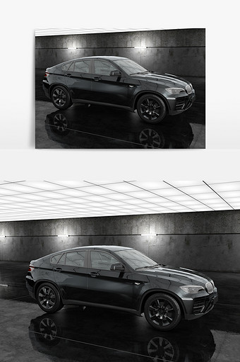 C4D模型黑色紧凑型SUV标准渲染器图片