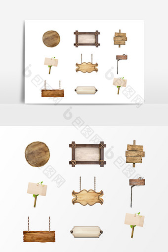 木质广告牌设计元素图片