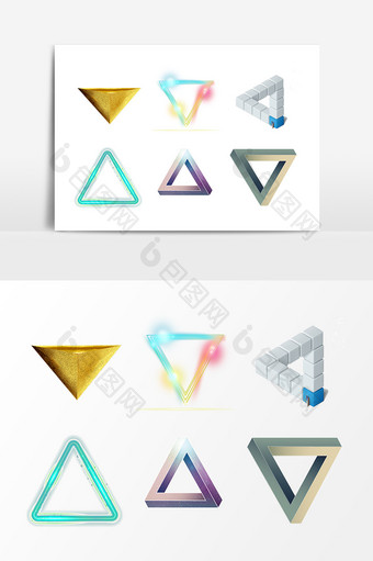 手绘三角几何设计元素图片
