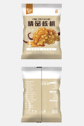 简约黄色精品核桃食品包装设计