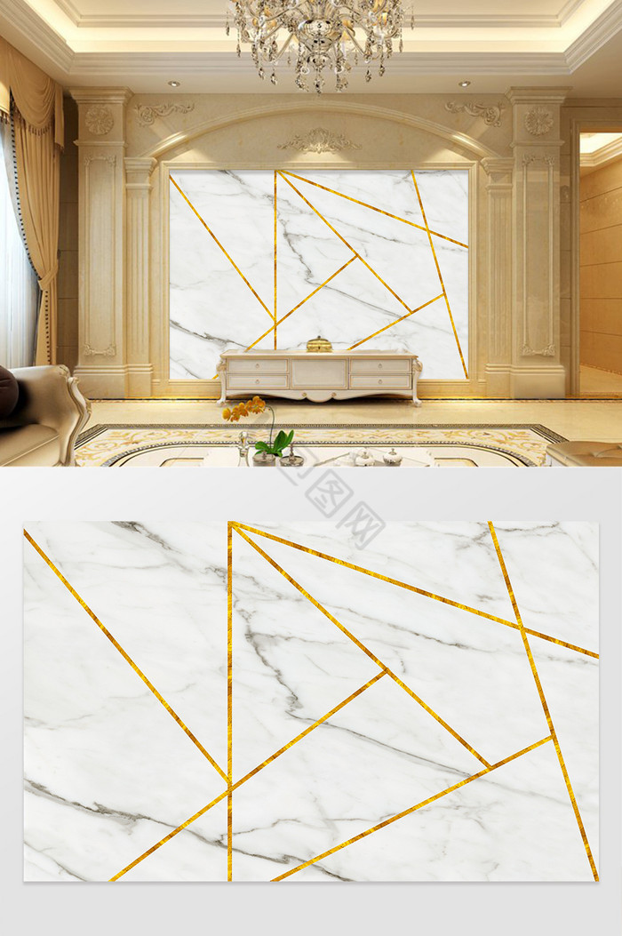 高清大理石纹抽象金色几何不规则背景墙图片