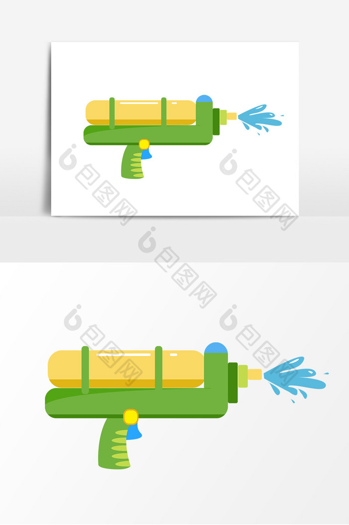 泼水节水枪卡通水花元素