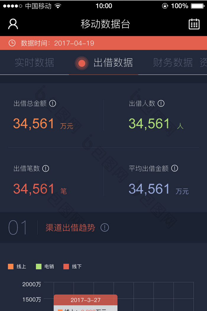 移动端金融app出借数据页面设计