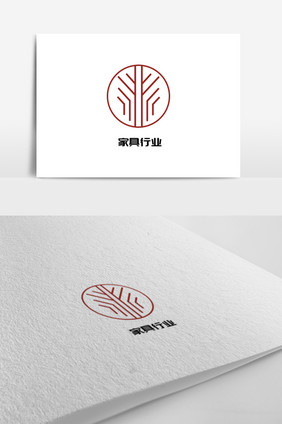 红色简约家具logo标志设计