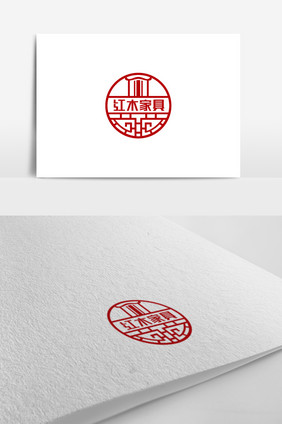古国风红木家具标志logo设计