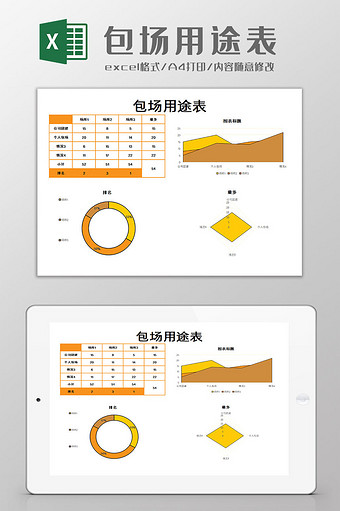 包场用途表Excel模板图片